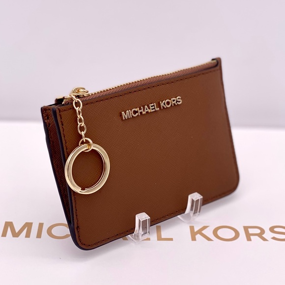 Michael Kors Small Coin Pouch Wallet Card Case Luggage - Picture 5 of 9